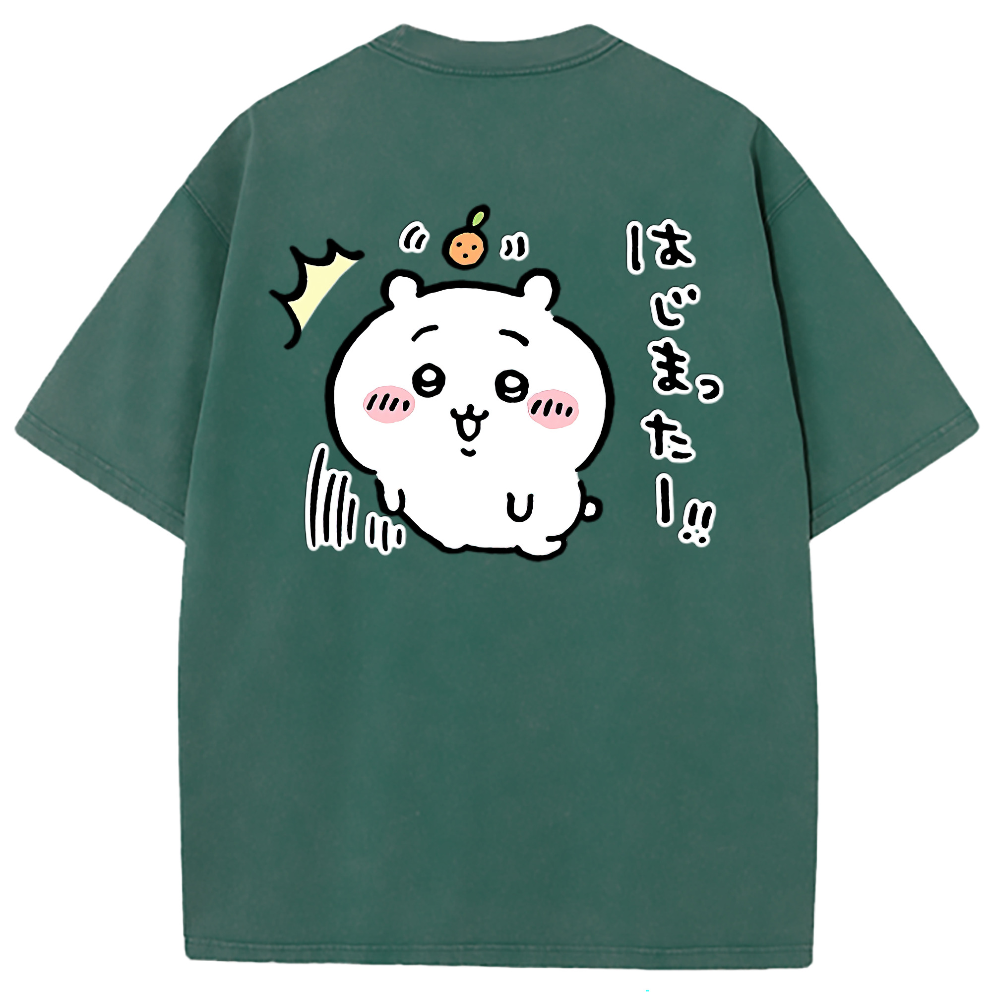 （画像用） ちいかわ ちいかわ Chii-kawa chiikawa 綿100% ヴィンテージ風 半袖Tシャツ（背面プリント）